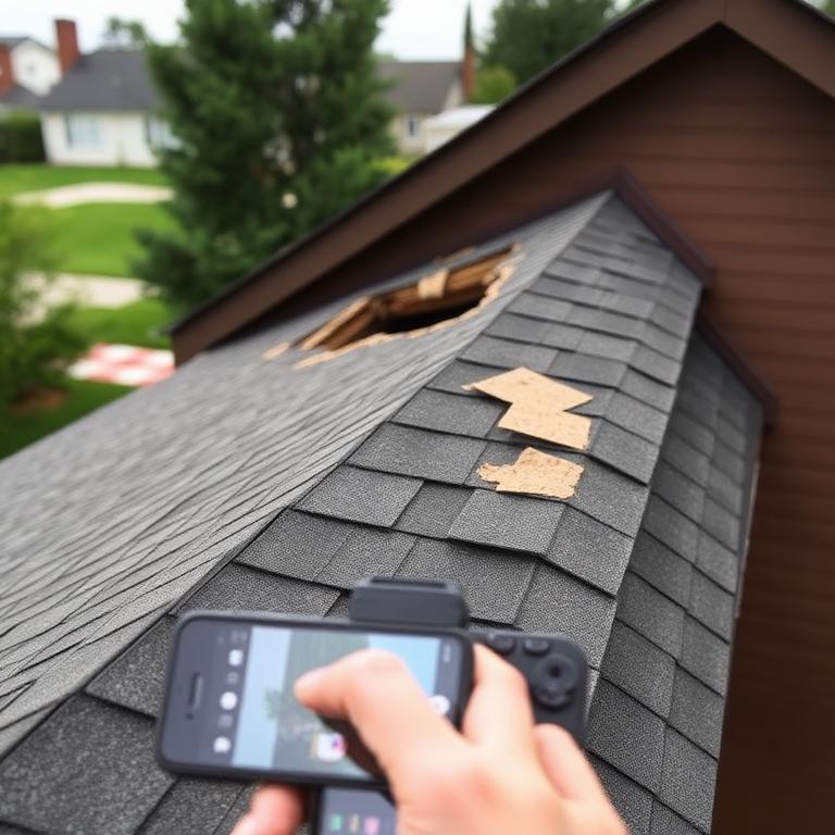 Aerial photo of a residential asphalt shingle roof being measured by CIVIO's AI